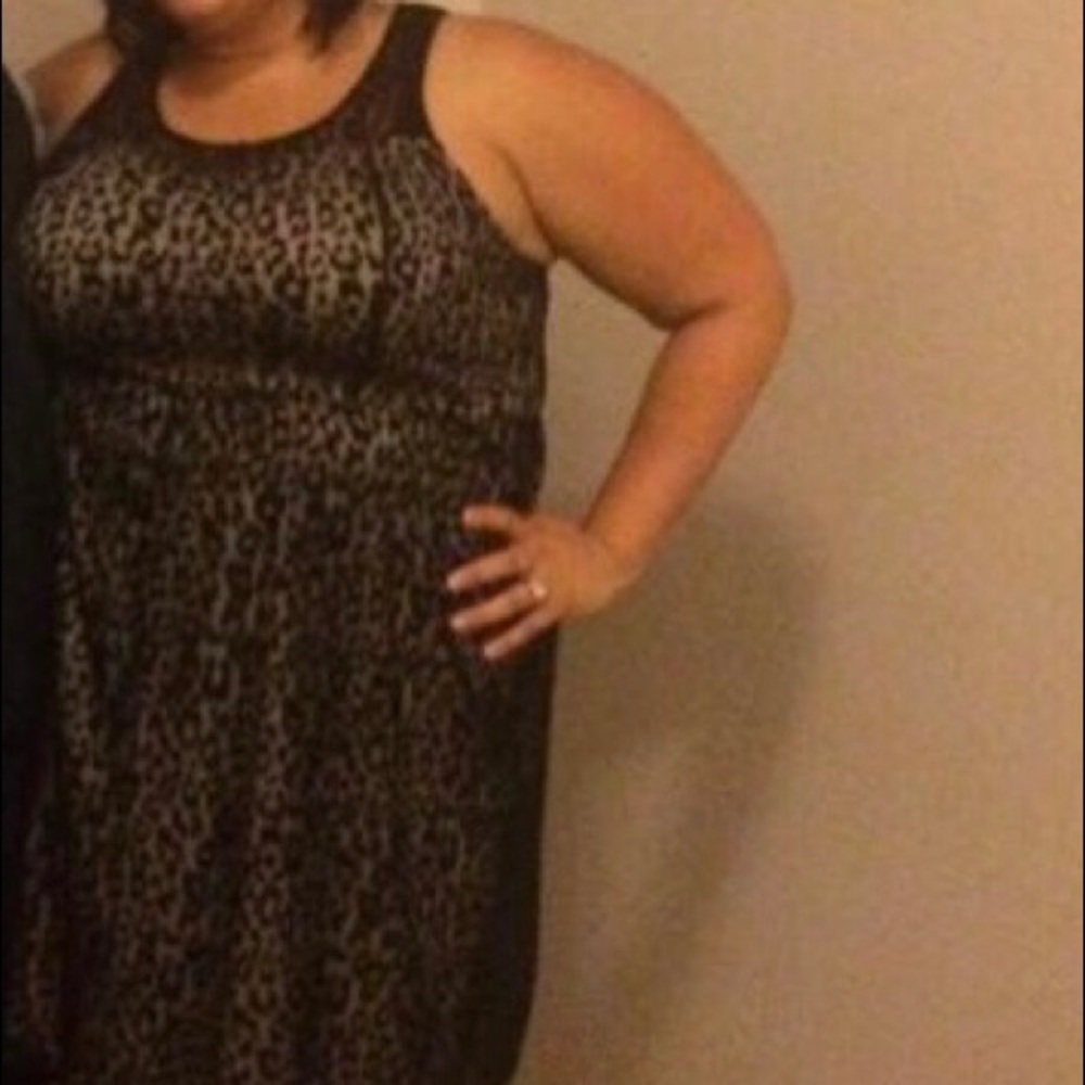 Subtle lace cheetah print dress
